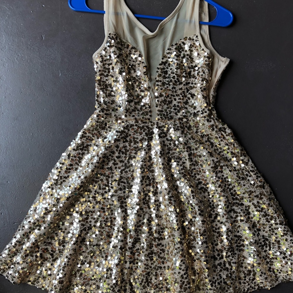 Gold sequin dress